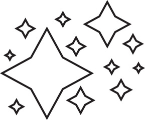 Vector outline stars sparkle firework, Decoration twinkle, shiny flash.