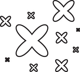 Vector outline stars sparkle firework, Decoration twinkle, shiny flash.