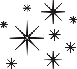 Vector outline stars sparkle firework, Decoration twinkle, shiny flash.