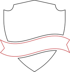 Vector outline Ribbon banner and label tag