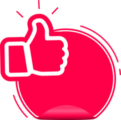 Vector Press the like button, Thumbs up red labels, tags ribbons stickers creative design, Best price - obrazy, fototapety, plakaty