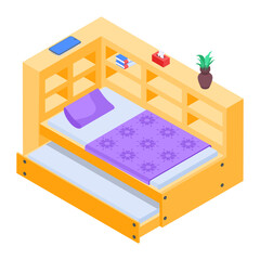 Pack of Modern Bedrooms Isometric Icons  

