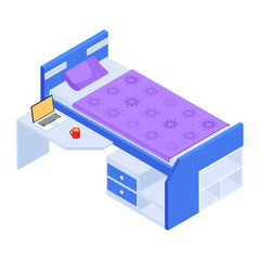 Pack of Modern Bedrooms Isometric Icons  

