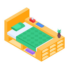 Pack of Modern Bedrooms Isometric Icons  

