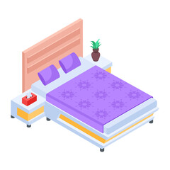 Pack of Modern Bedrooms Isometric Icons  

