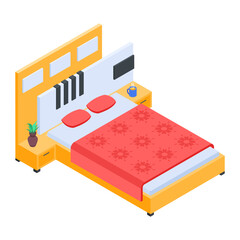 Pack of Modern Bedrooms Isometric Icons  

