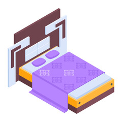 Pack of Modern Bedrooms Isometric Icons  


