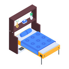 Pack of Modern Bedrooms Isometric Icons  

