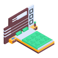 Pack of Modern Bedrooms Isometric Icons  

