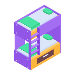 Pack of Modern Bedrooms Isometric Icons  

