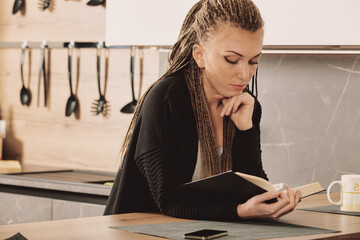 Lovely lady, book, warm light, inner peace