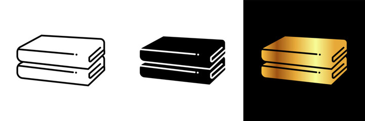 The Towel Icon represents a soft and absorbent cloth used for drying and wiping the body after swimming or bathing.