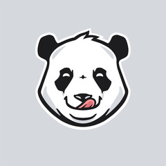 Drooling Panda Vector Illustration. Cute Panda head savoring food emotion. Usable for labels, banners, or advertisements.