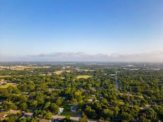 Aerial photo of residential neighborhoods in Brenham Texas