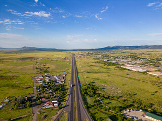 Aerial photo rural landscape Raton New Mexico USA