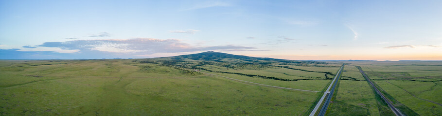 Aerial photo beautiful landscape Des Moines New Mexico USA