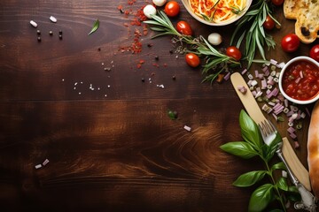 Art italian homemade food background, Generative AI - obrazy, fototapety, plakaty