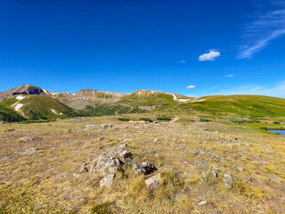 Photo of summer snow on the Rocky Mountains Colorado