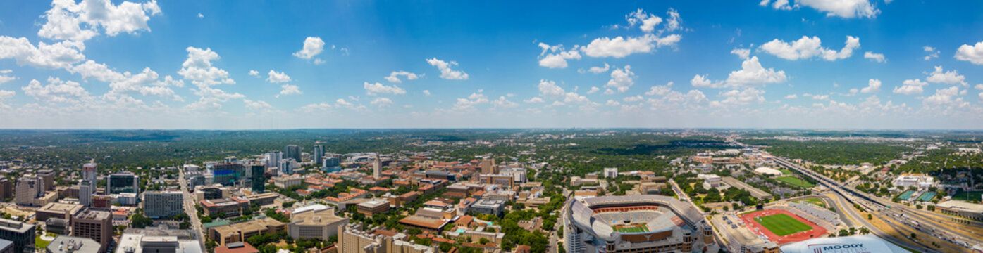 Aerial panorama University of Texas at Austin
