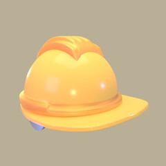 Fototapeta premium 3D icon construction hat rendered isolated on the colored background