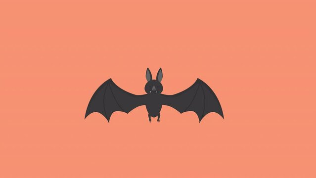 A bat flying to celebrate Halloween celebrities' holiday greetings. alpha isolate Vector illustration vampire cartoon animation.