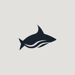 simple shark wild animal fish logo vector illustration template design