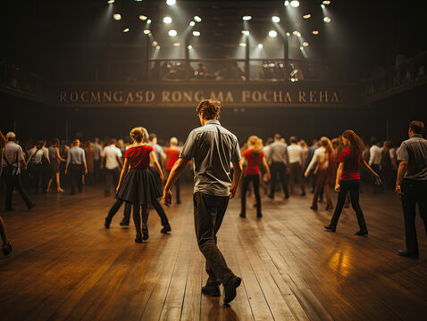 Virtual dance and choreography classes: People participating in remote dance. - Powered by Adobe