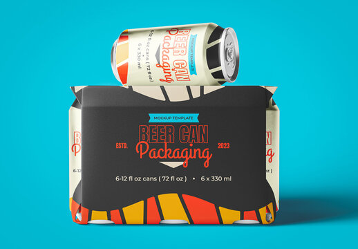 Beer Can Packaging Mockup