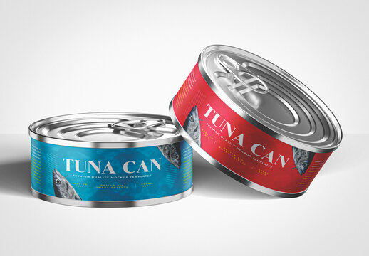 Stacked Tuna Cans Mockup Set
