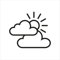 partly cloudy vector icon line template