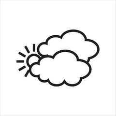 partly cloudy vector icon line template