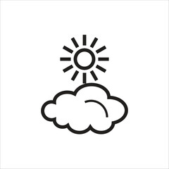 partly cloudy vector icon line template