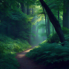 Enchanting forest beautiful high quality. Generative AI