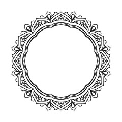 Round circular frame illustration with ornament