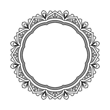 Round circular frame illustration with ornament
