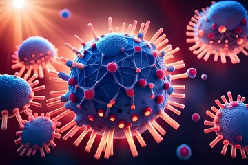 3d rendered illustration of a virus generated by AI