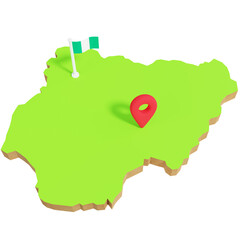 3D Nigeria map illustration