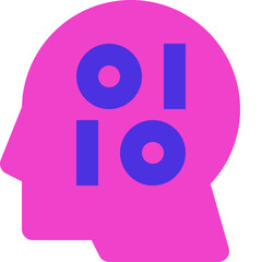 digital logic brain flat icon