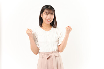 歓声を上げる女性
