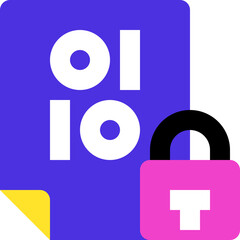 digital data lock flat icon