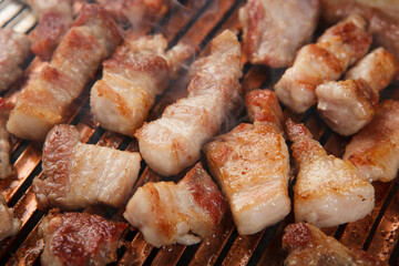 korean style beef pork bbq meat 