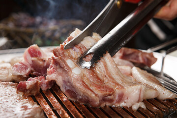 korean style beef pork bbq meat 