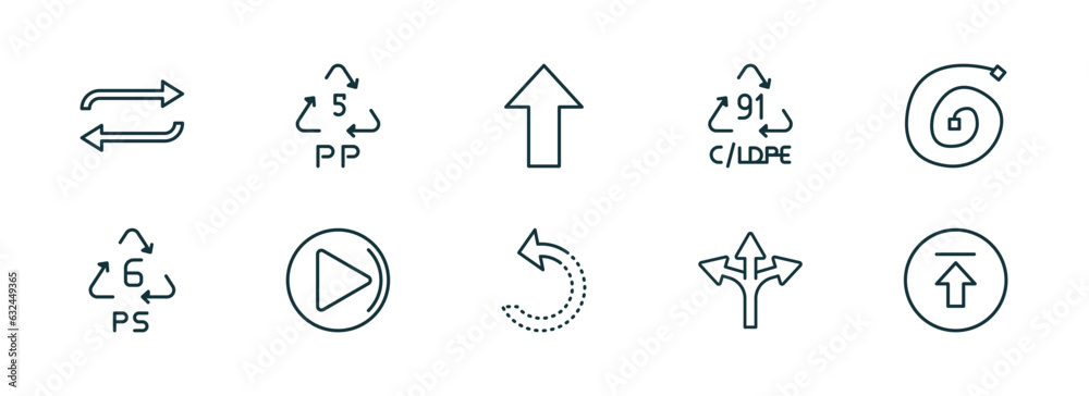 Poster set of 10 linear icons from user interface concept. outline icons such as refresh button, 5 pp, poin