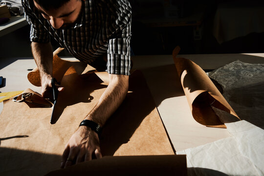 Professional dressmaker at work