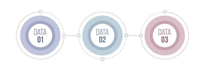 Infographic design template with 3 options, steps or parts. The concept of 3 consecutive stages of the project process. Vector color template. Business concept. Flat design vector illustration.