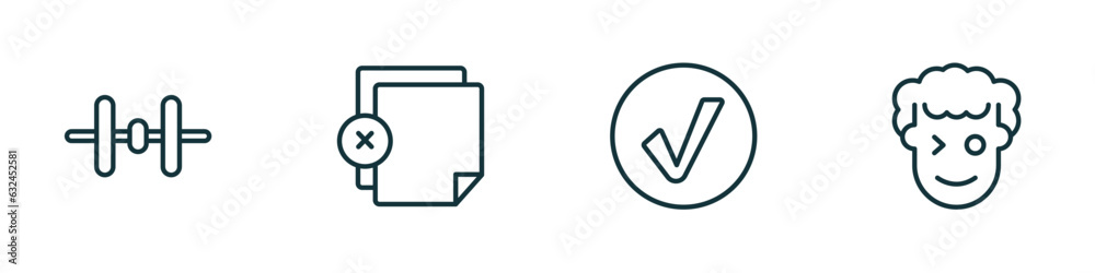 Poster set of 4 linear icons from user interface concept. outline icons included vertical align, add new do