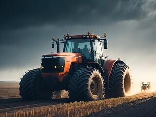 tractor on a field