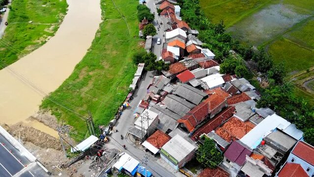 Wonokerto Bridge, Demak Regency, Central Java, Indonesia, which facilitates the transportation of goods and services for the north coast region