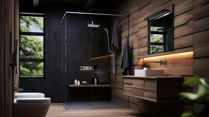 Premium Dry Toilet Interior in Modern Black