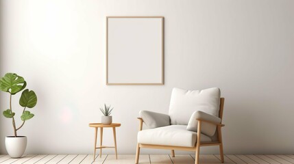 Modern simple living room interior and frame